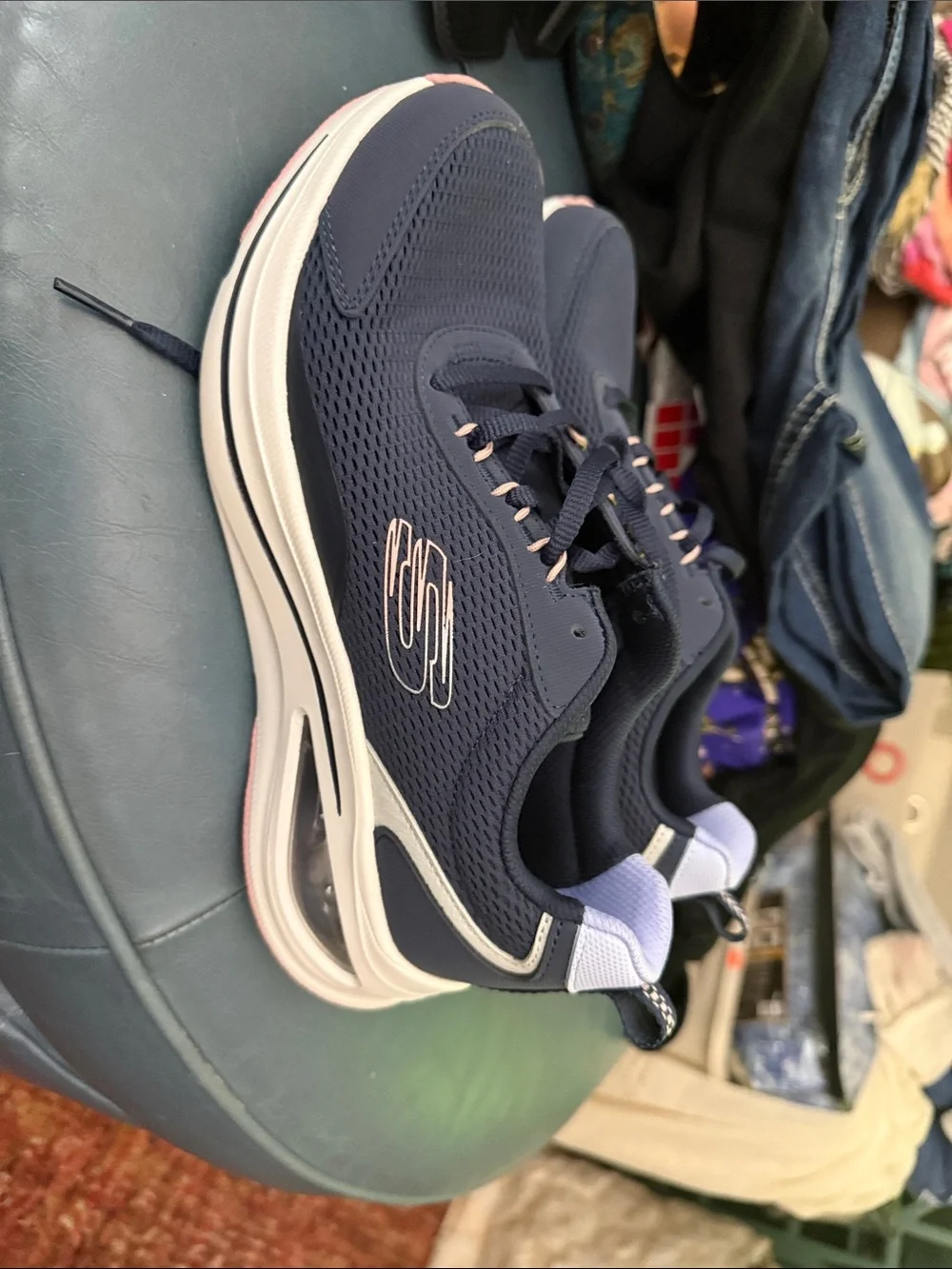 Skechers Navy Women's Athletic Sneakers - Picture 3 of 7